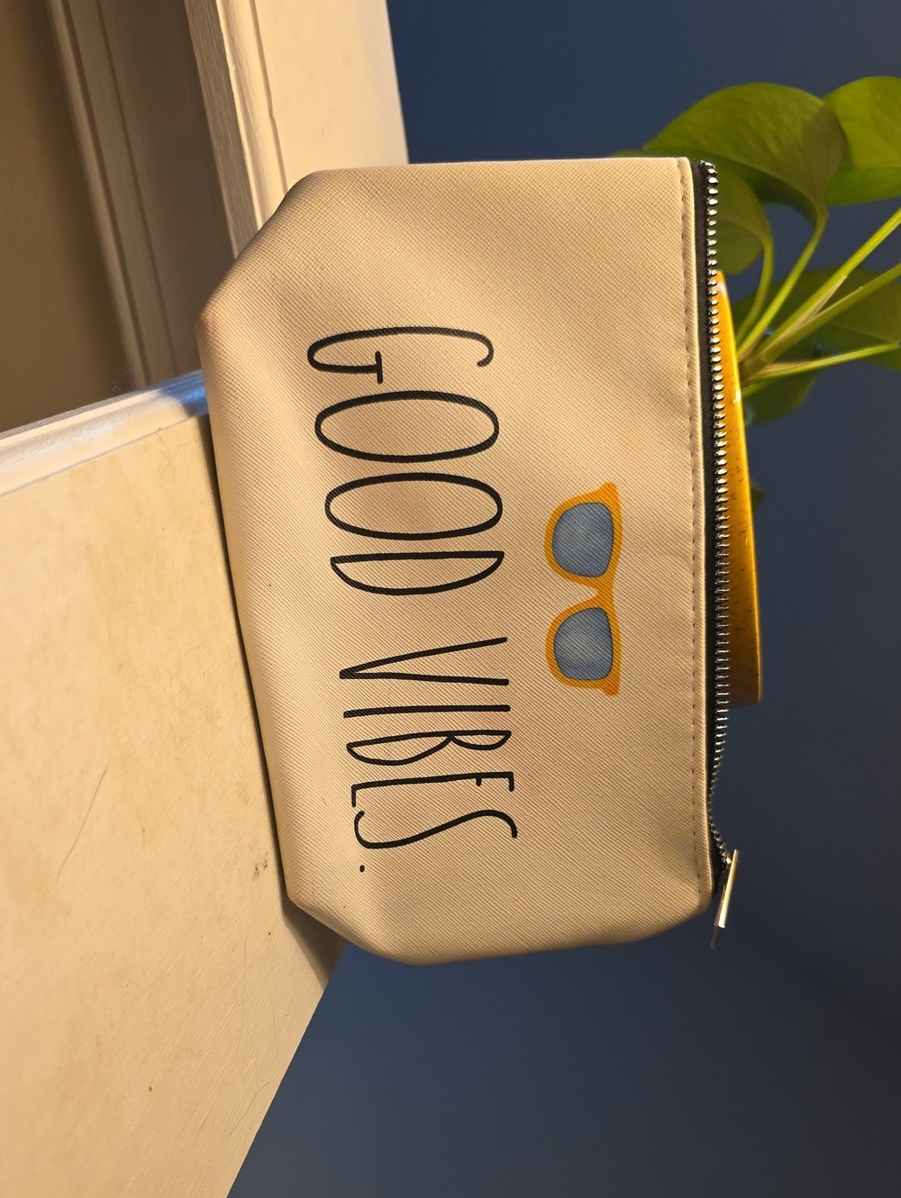 Rae Dunn Good Vibes Makeup Bag